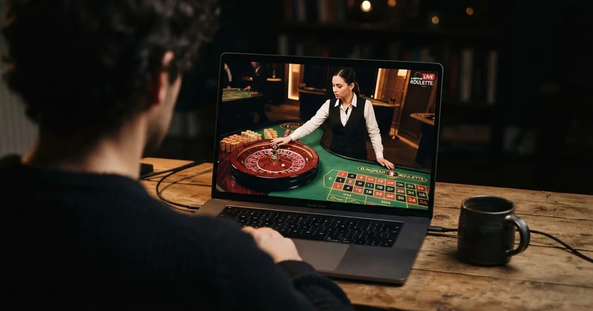 Živá ruleta s krupiérem u stolu v českém online casinu