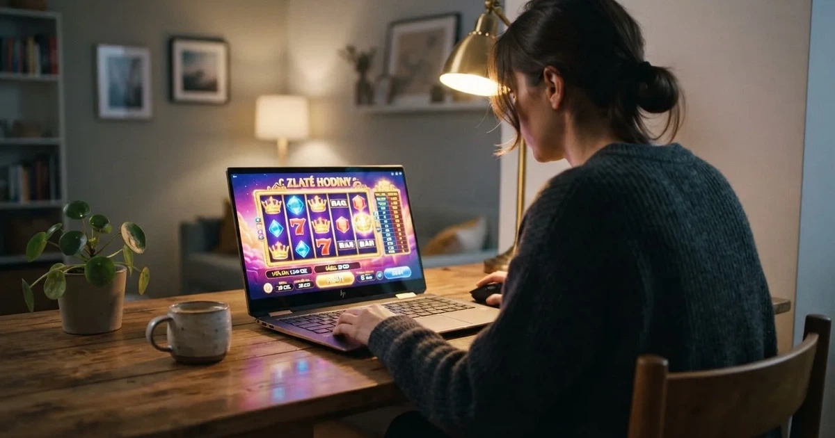 Hráč u počítače si prohlíží nabídku narozeninových bonusů v online kasinu